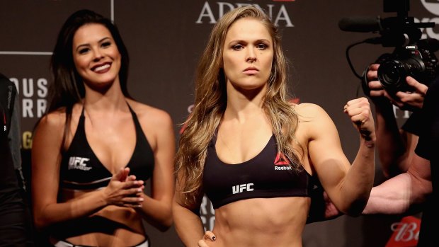 Self defence: Ronda Rousey is set to fight Holly Holm on Sunday. 