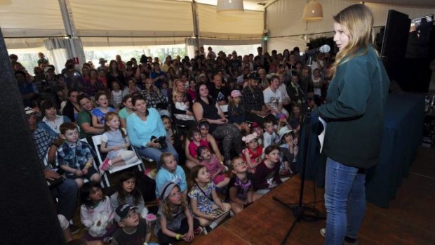Message of conservation: Floriade ambassador, Bindi Irwin, gives a presentation to an admiring audience.