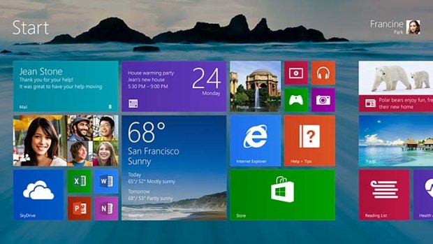 Revamped: The Windows 8.1 Start screen.