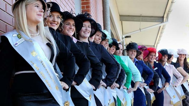 Rural revelation: Finalists in the Land Sydney Royal Showgirl competition.