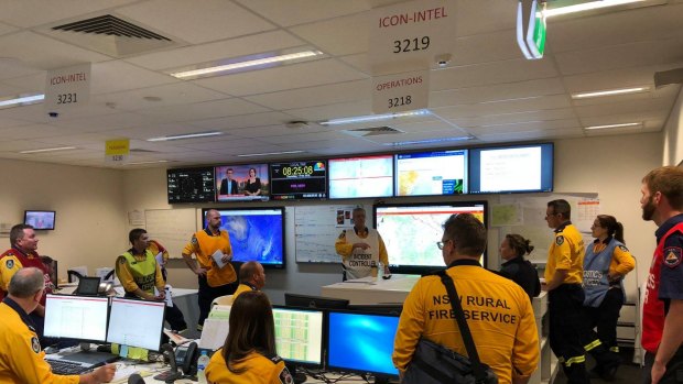 The Bulga Fire Control Centre where authorities plan how to attack the Wollemi National Park wildfires. 