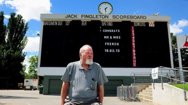 Brian Richings will no longer be operating the scoreboard at Manuka Oval.