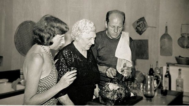 Pollock and Krasner with Pollock's mother, Stella.