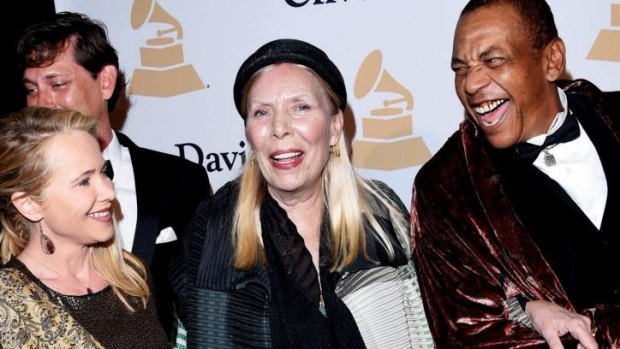 Joni Mitchell at the pre-Grammy gala on February 7, 2015.