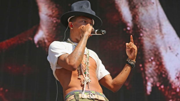 Pharrell Williams performs at the Future Music Festival in Flemington.