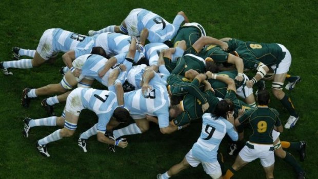 Formidable: The Argentinian scrum.