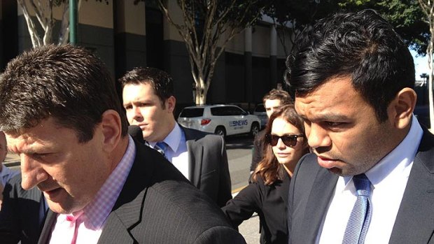 Kurtley Beale after facing court in Brisbane this morning.
