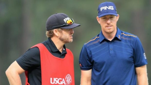 Dumb error: Hunter Mahan's caddie John Wood accepted blame for the mix-up.