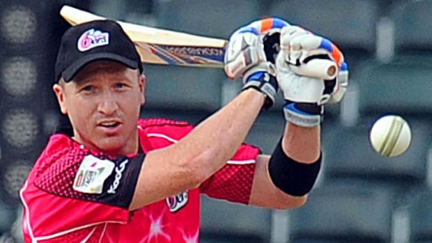 Appetite &#8230; Brad Haddin strokes one for the Sixers.