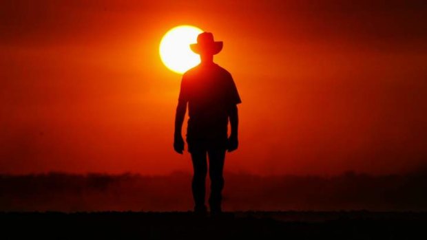 Bruce Laity on his farm 30kms from Kerang in northern Victoria.