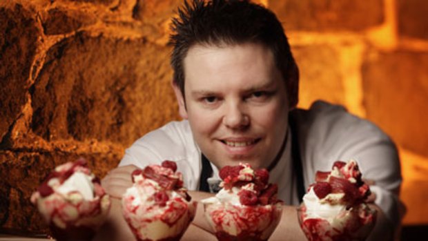 Matt Merrick (Terminus Hotel) and his Eton Mess dessert.