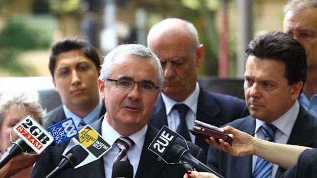 On gambling ... Independent MP Andrew Wilkie, Senator Nick Xenophon and Tim Costello.