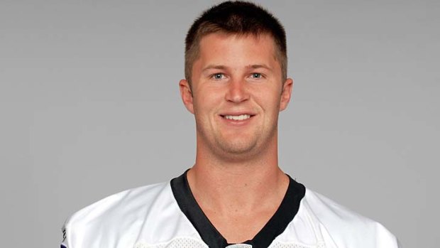 Found dead: Cullen Finnerty poses for his Baltimore Ravens headshot in  2007.