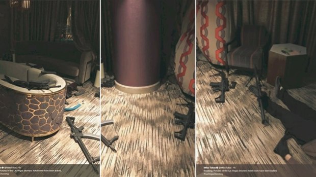 Photos from inside the Las Vegas hotel room of Stephen Paddock.