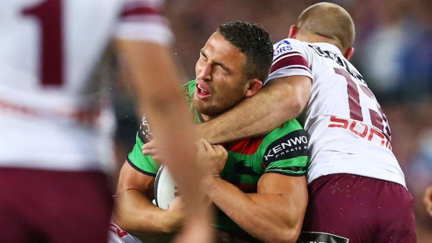 Reprieve: Glenn Stewart was handed a grade-one high contact charge for this shot on Sam Burgess, clearing the way for him to play on Sunday night.