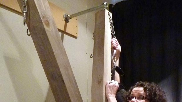 Mary Brennan, a dominatrix who runs a bondage brothel in Wellington, says 'Whenever I hear an English accent I know there'll be some good business there'.