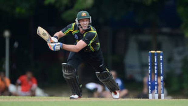 Mike Hussey in action at the T20 World Cup in Sri Lanka.