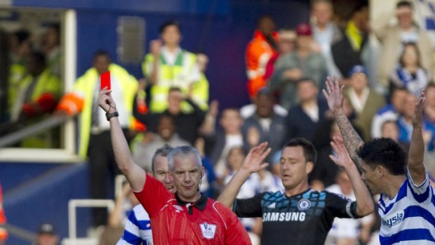 Red mist ... Chelsea's Didier Drogba is sent off against QPR.
