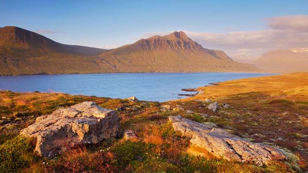 A typical fiord with a mountain backdrop.