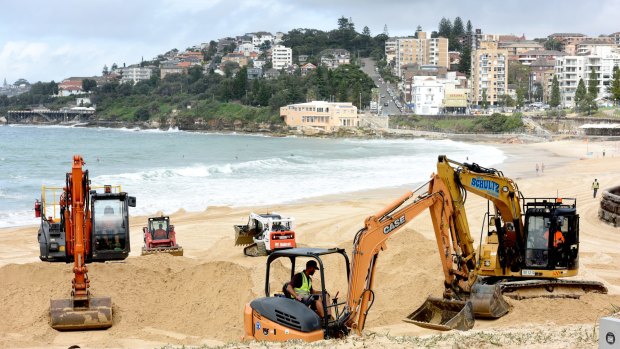 The big clean up at Coogee Beach after the massive storm that hit Sydney and other parts of the East Coast.