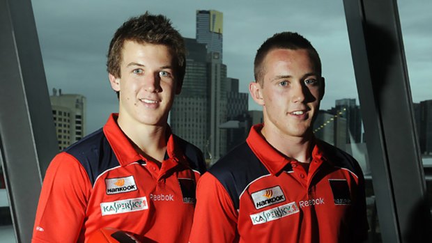 New teammates Jack Trengove and  Tom Scully.
