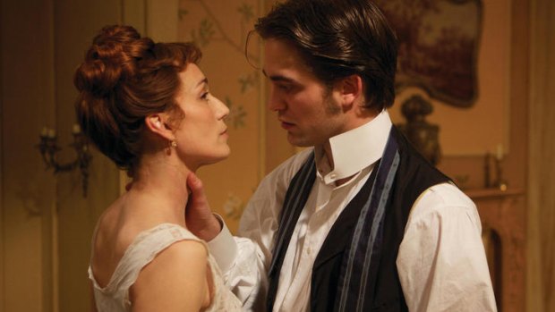 Robert Pattinson with Kristin Scott-Thomas' ''absurd'' Virginie in <i>Bel Ami</i>.