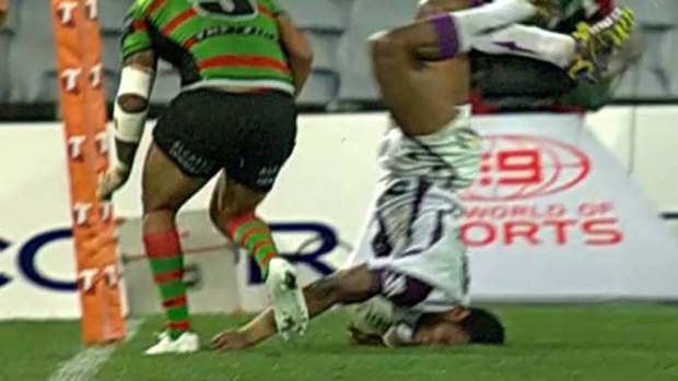 Waqa was taken off the field on a Medicab after landing heavily on his head and neck following a challenge by Souths winger Dylan Farrell.