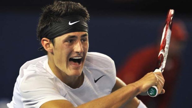 Nerves of steel &#8230; Bernard Tomic showed composure beyond his years to beat world No.13 Alexandr Dolgopolov in a five-set thriller last night.