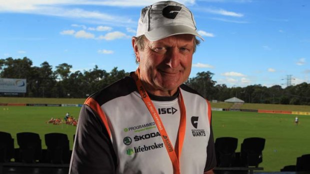 Front and centre &#8230; Greater Western Sydney coach Kevin Sheedy at Blacktown International Sportspark this week as the Giants prepare for their AFL debut tonight.