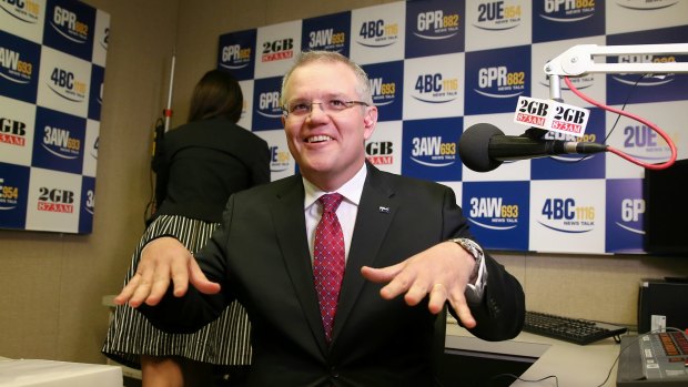Federal Treasurer Scott Morrison shows off some of the moves he learned while apprenticed to Darth Sidious. 