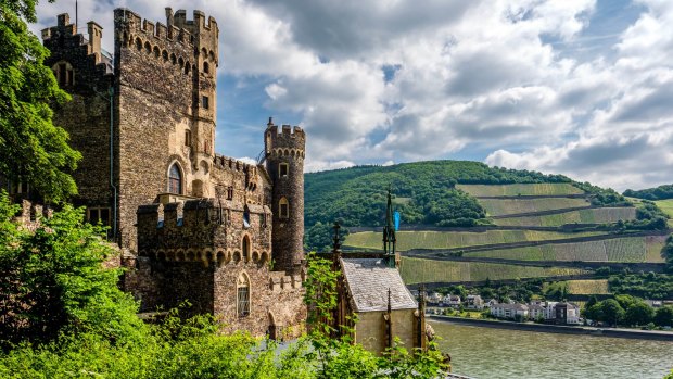 The Rheinstein Castle is one of many forts to be spotted as you travel through the Rhine Valley in Germany. 