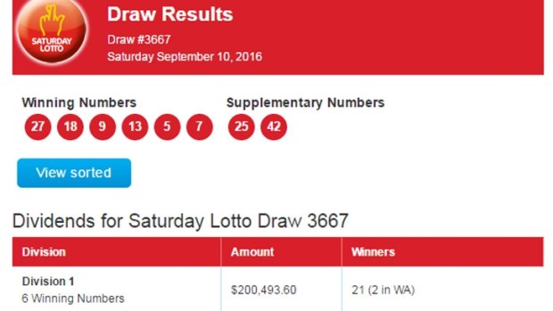 More division one Lotto luck for WA.