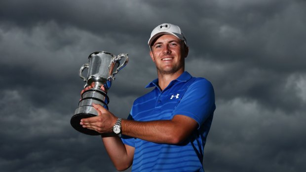 Jordan Spieth of the USA poses after winning the 2014 Australian Open.