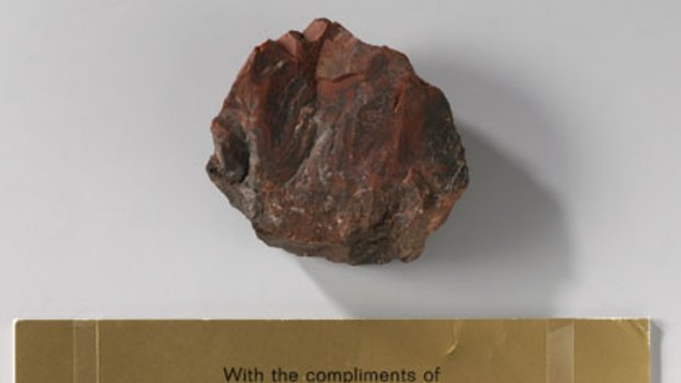 A 'rock' supposedly brought back from the moon, which has been on display in the Rijksmuseum in Amsterdam since 1969.