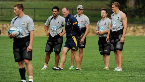 Brumbies coach Jake White  at training on Tuesday.
