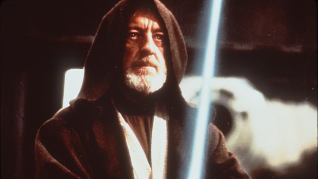 Ealing Studios stalwart Sir Alec Guinness as Obi-Wan Kenobi in Star Wars.