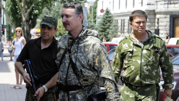 Commander of so the called "Donetsk People's Republic", Igor Girkin, centre.