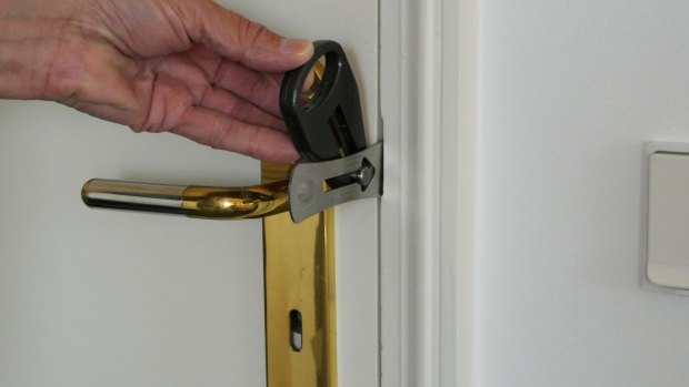 The pocket-size door lock is said to be light as plastic but "super strong" like stainless steel.