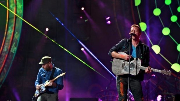 Heading to Sydney: Coldplay in concert during their 2012 Australian tour.