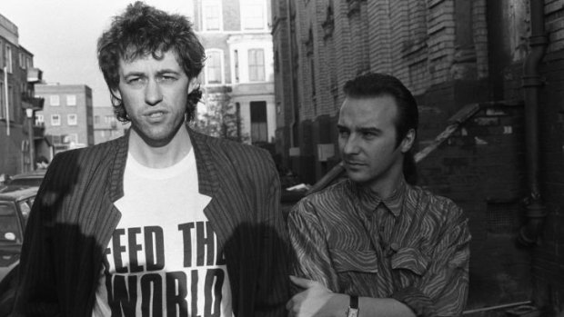 Christmas aid: Bob Geldof and Midge Ure in 1984.
