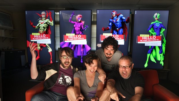 Tin Man Games is based at the Arcade co-working space. (From left) Clinton Shepherd, Kamina Vincent, Ben Kosmina and Ben Britten.