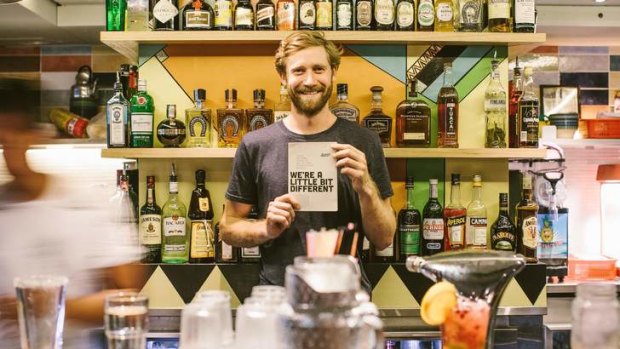 Tipple for good: Simon Griffiths at non-profit bar Shebeen in Melbourne.