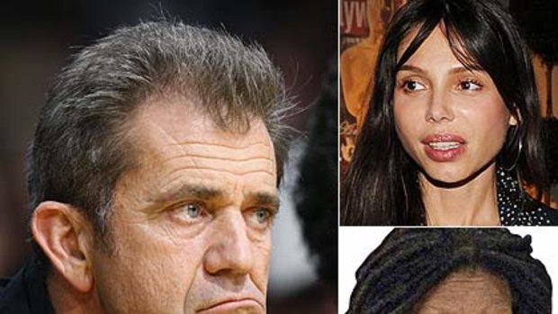 Mel Gibson ...  support from Whoopi Goldberg, tapes from Oksana Grigorieva.