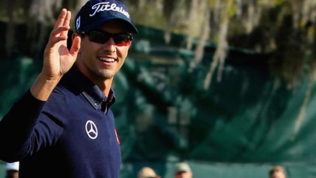 Course record: Adam Scott holds a three-shot lead after the first round.
