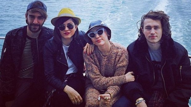 Miley and Braison Cyrus, together with "Miley's Jay", took in the Auckland harbour before boarding a private jet bound for Australia on Thursday.