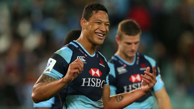 Dream debut: Israel Folau will be one of many potential Wallabies nervously awaiting Sunday's announcement.