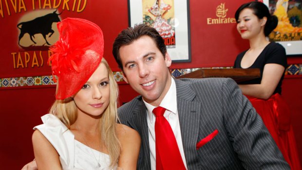 Happier times... Candice Alley and Grant Hackett at the 2010 Melbourne Cup