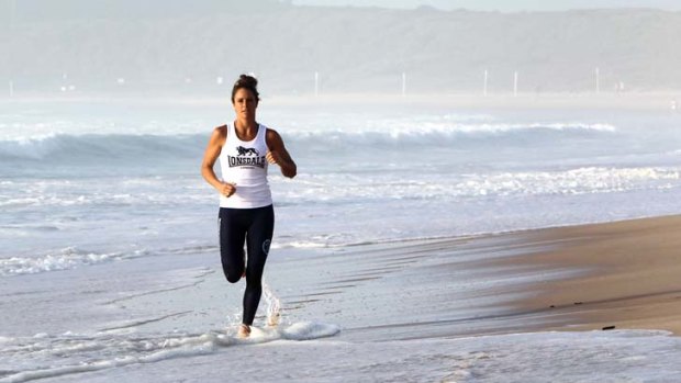 Starting early &#8230; Candice Falzon trains in Maroubra for the City2Surf.