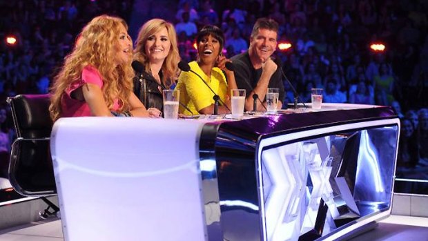 New <i>X Factor USA</i> judges, left to right: Paulina Rubio, Demi Lovato, Kelly Rowland and Simon Cowell.