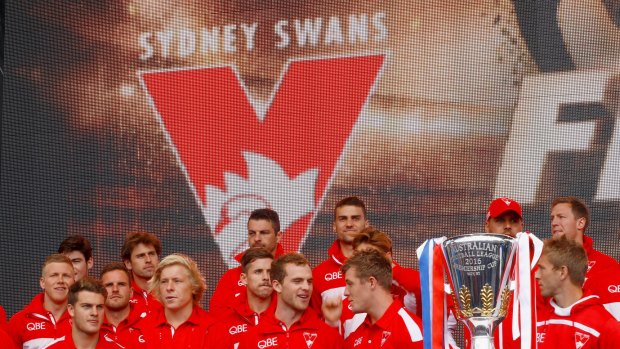 Continuing success story: the Swans after the 2016 grand final parade.